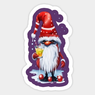 Norwegian Gnome Holding A Hot Toddy Sticker